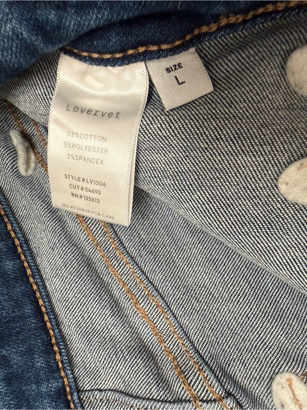 Lovervet Denim High-Rise Button-Fly Frayed Hem Shorts - Blue - Picture 8 of 8